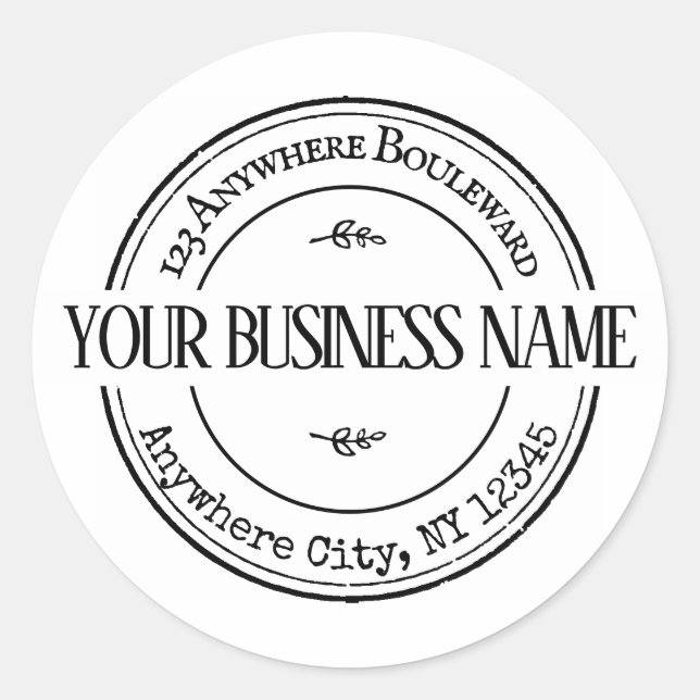 Adesivo Endereço de retorno de vintage personalizado (Frente)