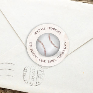 Adesivo Endereço de Retorno do Aniversário de Beisebol Vin