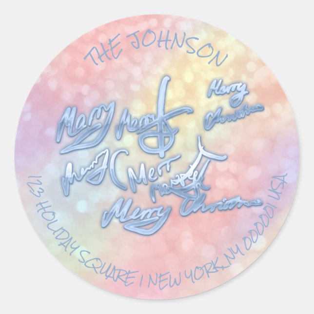 Adesivo Endereço de retorno: Feliz Natal, Formulário RSVP  (Frente)