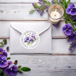 Adesivo Endereço de Retorno Floral Roxo Violeta Boho Elega