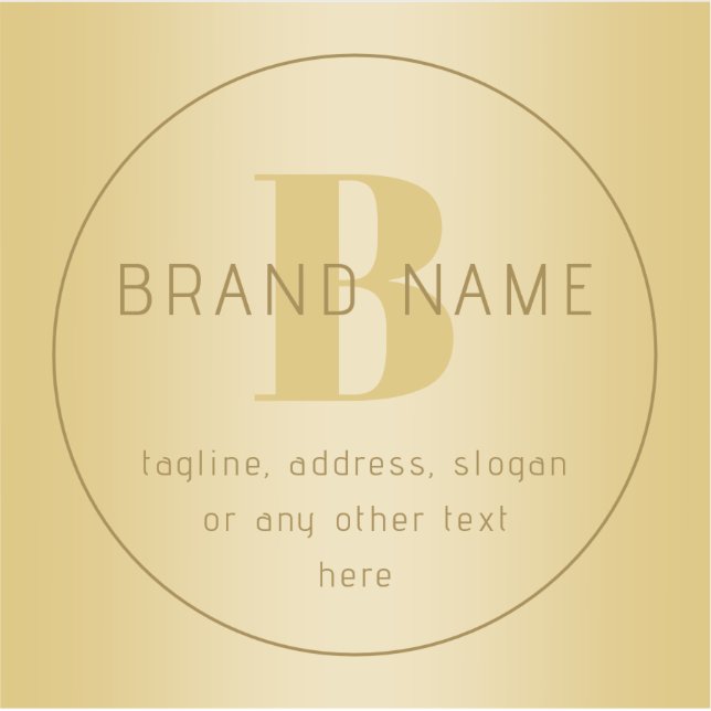 Adesivo Endereço de Retorno Mínimo Dourado Estilizado Mode (Frente)