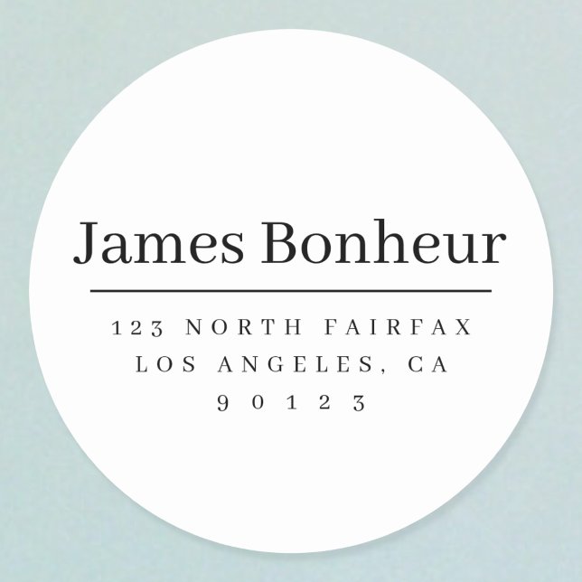 Adesivo Endereço de retorno moderno simples preto e branco (Criador carregado)