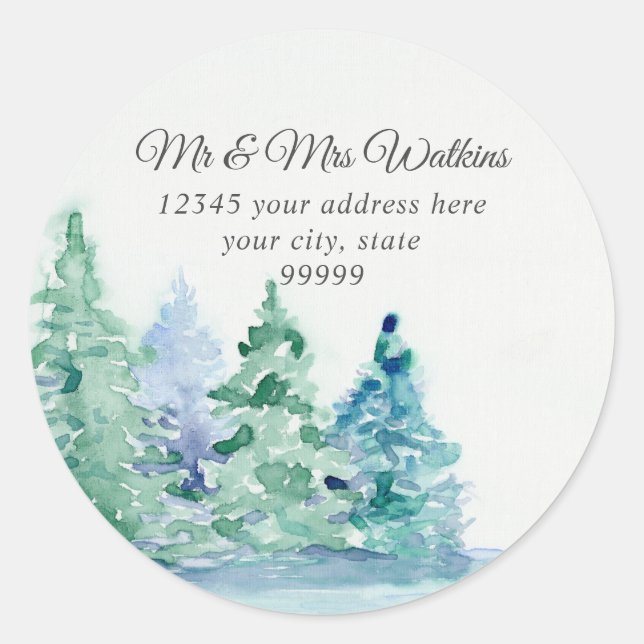 Adesivo Endereço de Retorno Monograma Montanha Lago n Pinh (Frente)