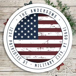 Adesivo Endereço de retorno Patriótico Militar de Bandeira