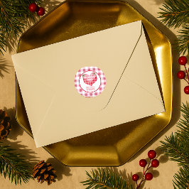 Adesivo Endereço de Retorno Personalizado da Xadrez Gingha