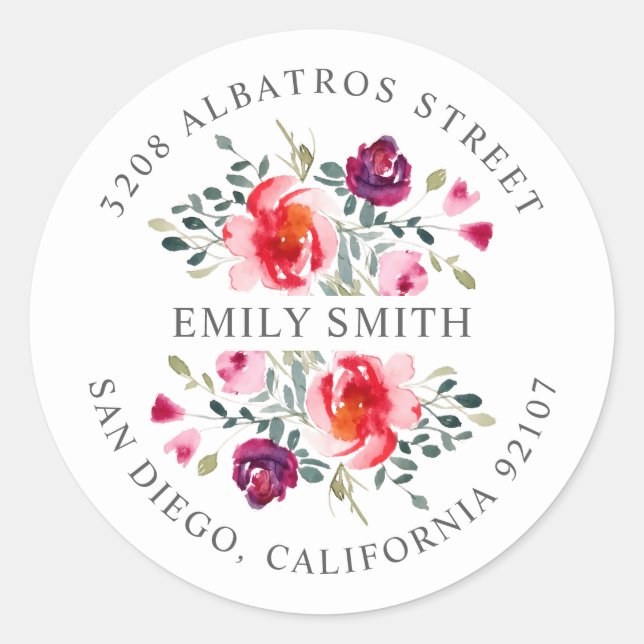 Adesivo Endereço de Retorno Personalizado I Motif Botânico (Frente)