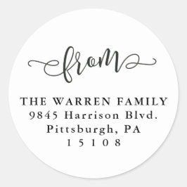 Adesivo Endereço de retorno preto e branco simples