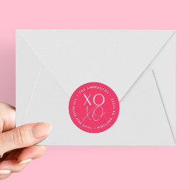 Adesivo Endereço de Retorno Rosa Quente do XOXO Moderno