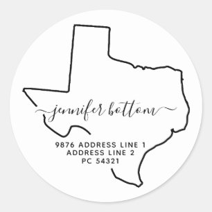 Adesivo Endereço de Retorno Texas Nova Casa
