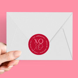 Adesivo Endereço de retorno vermelho e rosa do XOXO modern