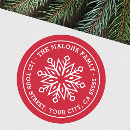 Adesivo Endereço de retorno vermelho mínimo moderno do flo