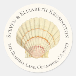 Adesivo Endereço de Sashell do Solteiro Vintage Scallop