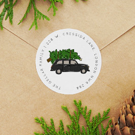 Adesivo Endereço de Taxi da Árvore de Natal do Caranguejo 