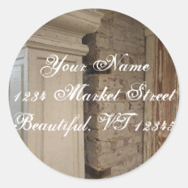 Adesivo Endereço do bloco da coluna Vintage
