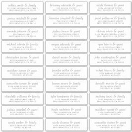 Adesivo Endereço do Convidado de Casamento Chic Simples El