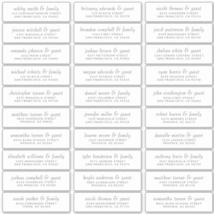 Adesivo Endereço do Convidado de Casamento Chic Simples El