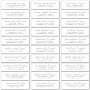 Adesivo Endereço do Convidado de Casamento de Chic Simple