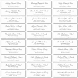 Adesivo Endereço do Convidado de Casamento de Script Curs