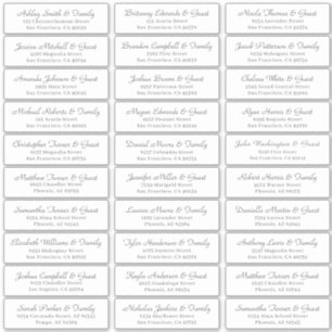 Adesivo Endereço do Convidado de Casamento de Script Curs