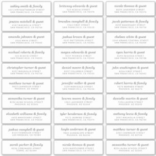 Adesivo Endereço do Convidado de Casamento Moderno Elegan