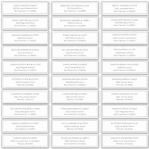 Adesivo Endereço do Convidado de Casamento Simples Cláss