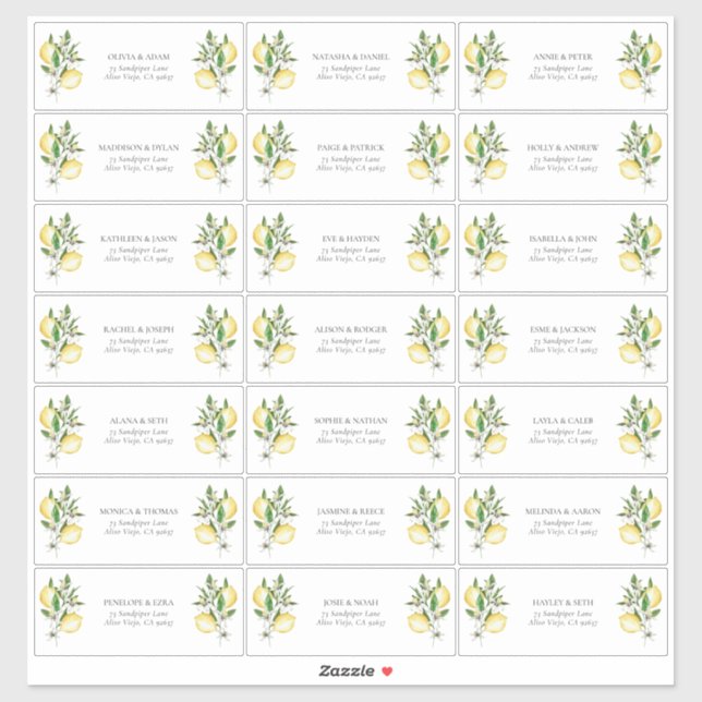 Adesivo Endereço do Convidado do Chá Elegante Mediterranea (Folha)