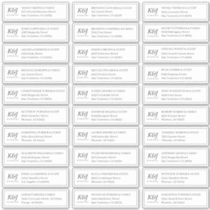 Adesivo Endereço do Convidado do Monograma Clássico