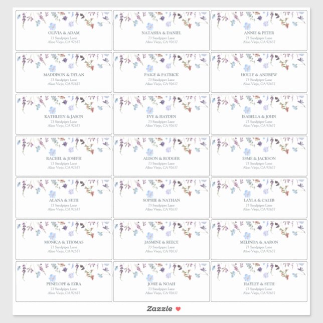 Adesivo Endereço do convidado para chá de panela de noiva  (Folha)
