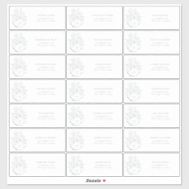 Adesivo Endereço do Convidados para Chá de Noiva Botânico