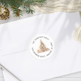 Adesivo Endereço do Nome de Devolução da Árvore de Natal D