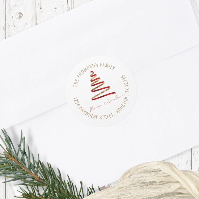 Adesivo Endereço do Nome de Devolução da Árvore de Natal V (Criador carregado)