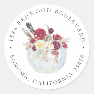 Adesivo Endereço do remetente da abóbora de outono