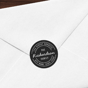 Adesivo Endereço do remetente moderno do sobrenome da cor