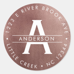 Adesivo Endereço do remetente moderno elegante cor-de-ros