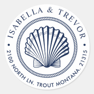 Adesivo Endereço do remetente náutico do branco do