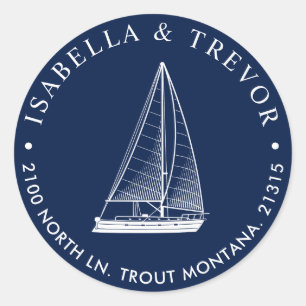 Adesivo Endereço do remetente náutico do veleiro