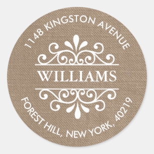 Adesivo Endereço do remetente rústico do costume dos