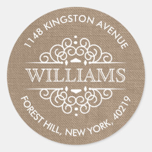 Adesivo Endereço do remetente rústico do costume dos