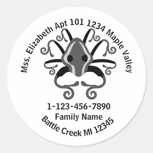 Adesivo Endereço Doméstico da Família de Lulas Perdidas (Frente)