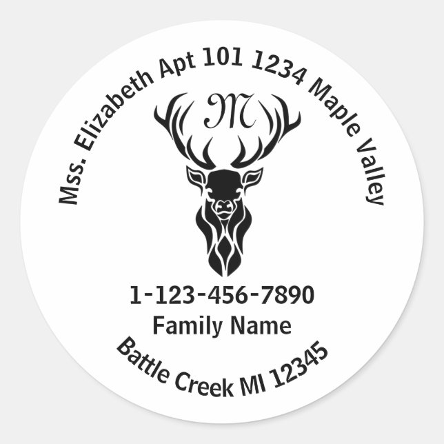 Adesivo Endereço Doméstico da Família Monograma Perdida (Frente)