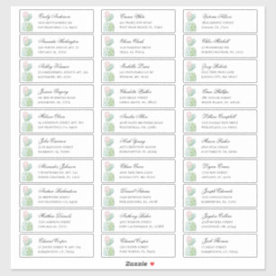 Adesivo Endereço dos convidados do cacto de aquarela. Eti