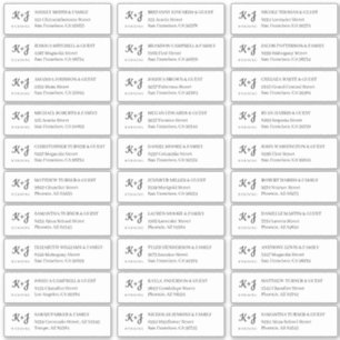 Adesivo Endereço dos Convidados do Monograma Simples Mode