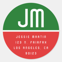 Adesivo Endereço dos Natais vintages Modernos Monogramas