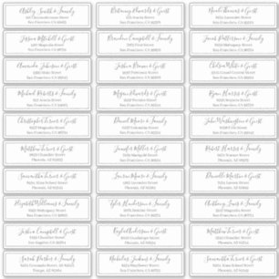 Adesivo Endereço dos Nomes de Convidados de Casamento de 