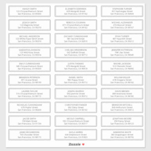 Adesivo Endereço dos Nomes de Convidados de Casamento Mod