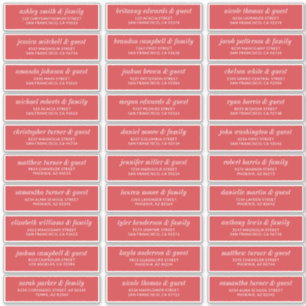 Adesivo Endereço dos Nomes de Convidados do Casamento de 