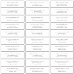 Adesivo Endereço dos Nomes dos Convidados de Casamento Si