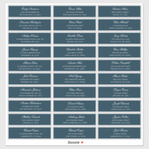 Adesivo Endereço dos nomes dos convidados do marinho. Etiq