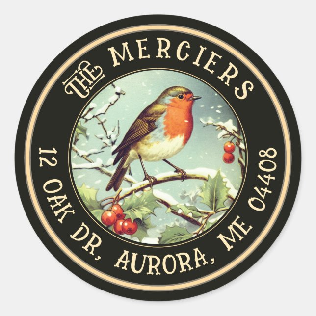 Adesivo Endereço Dourado preto Metálico do Songbird (Frente)