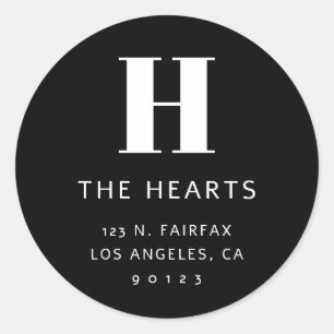 Adesivo Endereço e Monograma de Devolução Moderna Editável